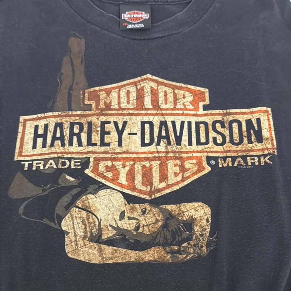 Harley-Davidson Black Long Sleeve Tee with Vintage Logo - Picture 4 of 7